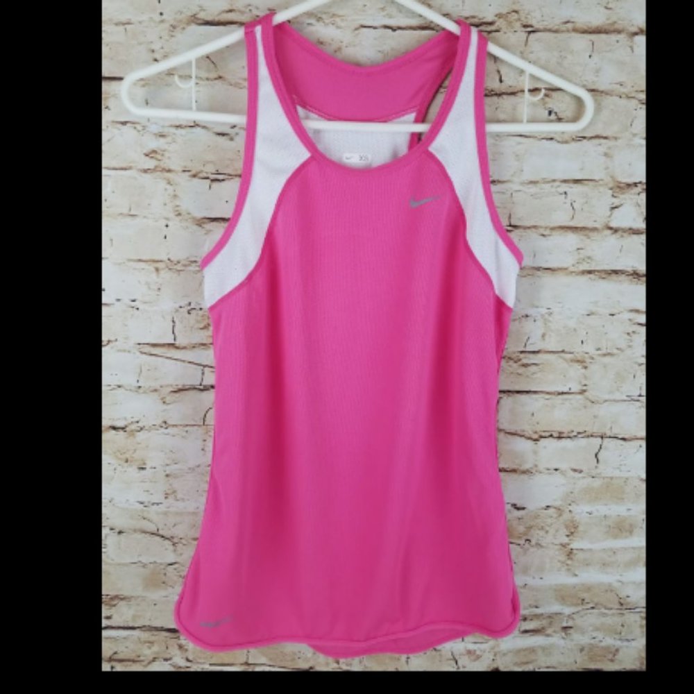 Nike pink and white athletic tank top. Size XS